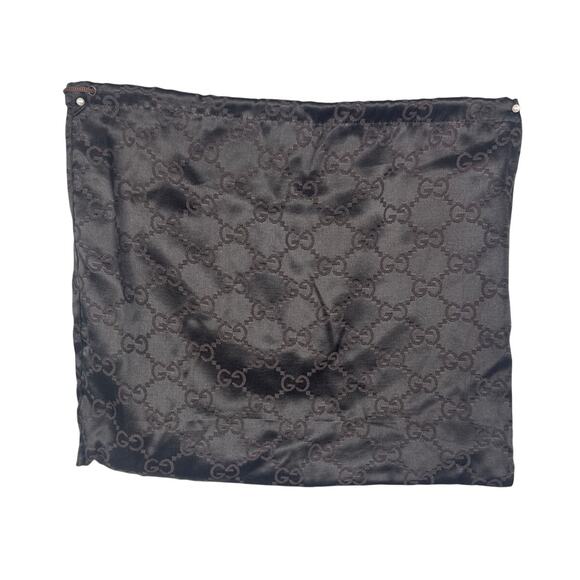 Gucci Dust Cover Bags Set of Two Brown Satin Tonal Branding 10x14 13x11 Designer - Picture 3 of 7